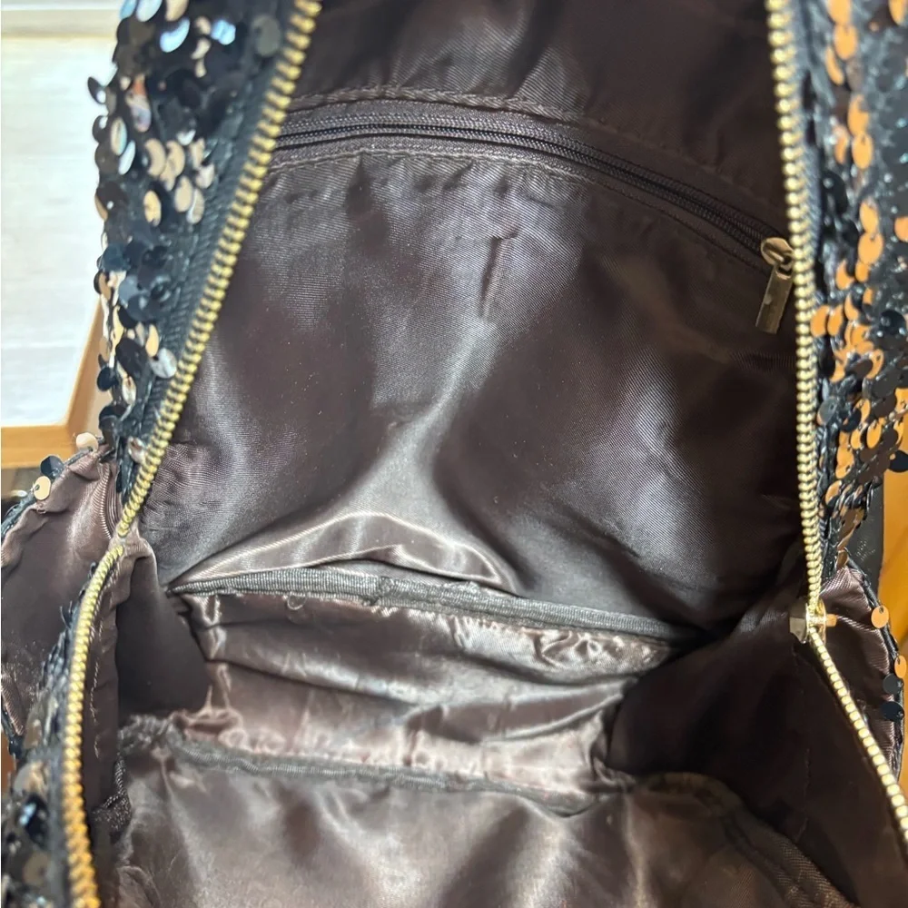 Sequin‎ Backpack with Lipstick and Love Patch